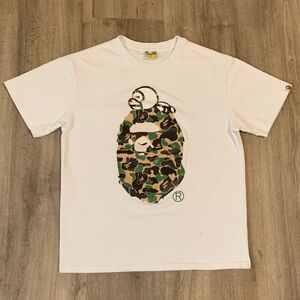 Bape White Camo Ape Head Tee